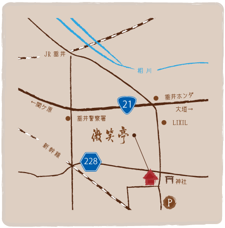 みしょうていまでの地図